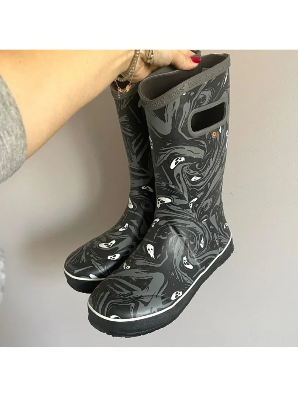 Bogs Spooky Ghosts Rain Boots - Big Kid's 6US / 39EU